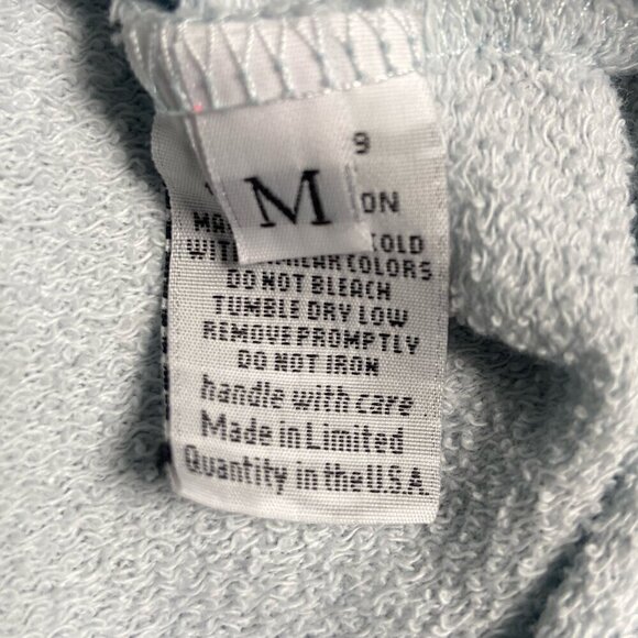 Lauren Moshi Embroidered Heart Crew Neck Sweatshirt Light Blue Size Medium - Picture 6 of 8